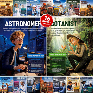 LinkMejor 16pcs Wetenschap Carrière Posters, 11x14in STEM Klassikaal Decor