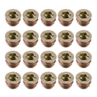 Furniture Threaded Insert Nuts Zinc Alloy M6 Internal Threads 8mm Length 50pcs