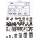 140Pcs Wire Thread Inserts Kit, M3/4/5/6/8/10/12 Carbon Steel Metric Sleeve Thread Repair Kit Helical Coiled Type for Machinery