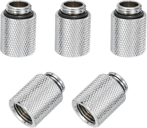 Male to Female Extender Fitting G1/4 x 20mm for PC Water Cooling System Silver 5pcs