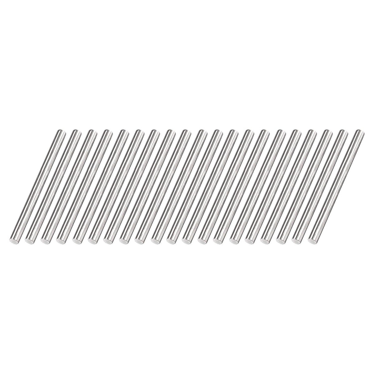 4mm x 50mm 304 Stainless Steel Solid Round Rod for DIY Craft - 20pcs