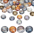120Pcs Crystal Candy Bead, Lollipop Glass Beads Transparent Glass Spiral Round Spacer Bead for Bracelet Necklace DIY Jewelry Making, Multicolor