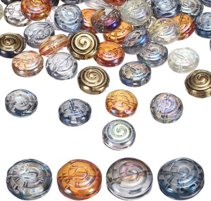 120Pcs Crystal Candy Bead, Lollipop Glass Beads Transparent Glass Spiral Round Spacer Bead for Bracelet Necklace DIY Jewelry Making, Multicolor