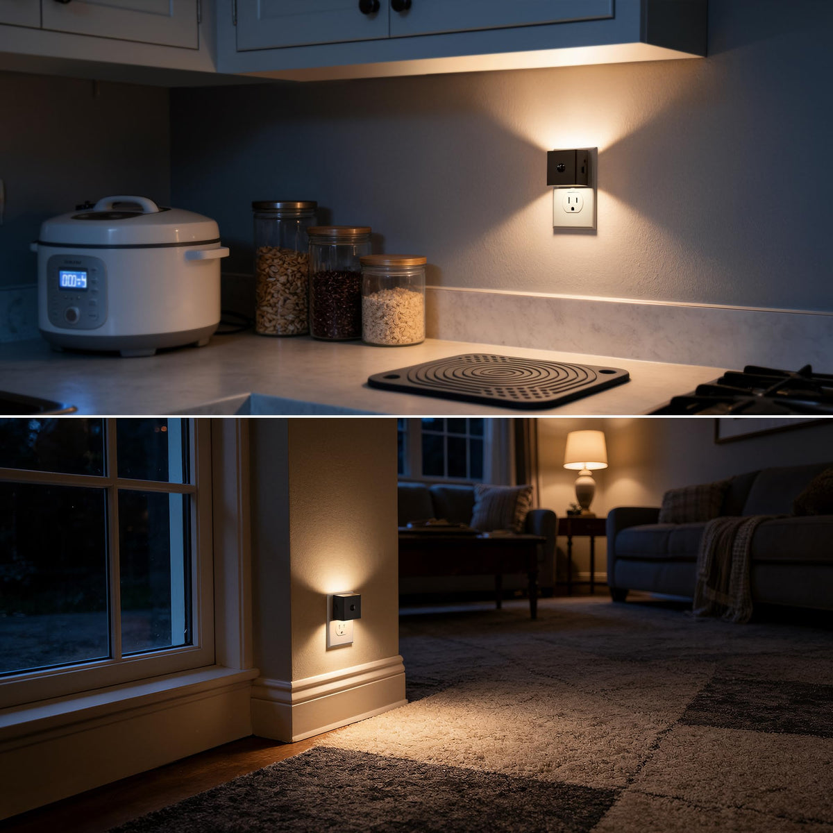 LinkMejor Bewegungsmelder-Nachtlampe [2er Pack], Nachtlampen – Steckdose für die Wand