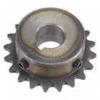 20 Tooth Roller Sprocket B Type, #25 Chain, Single Strand 1/4" Pitch, 12.7mm Bore Black Oxide C45 Carbon Steel, Keyway with Set Screws for ISO 04C