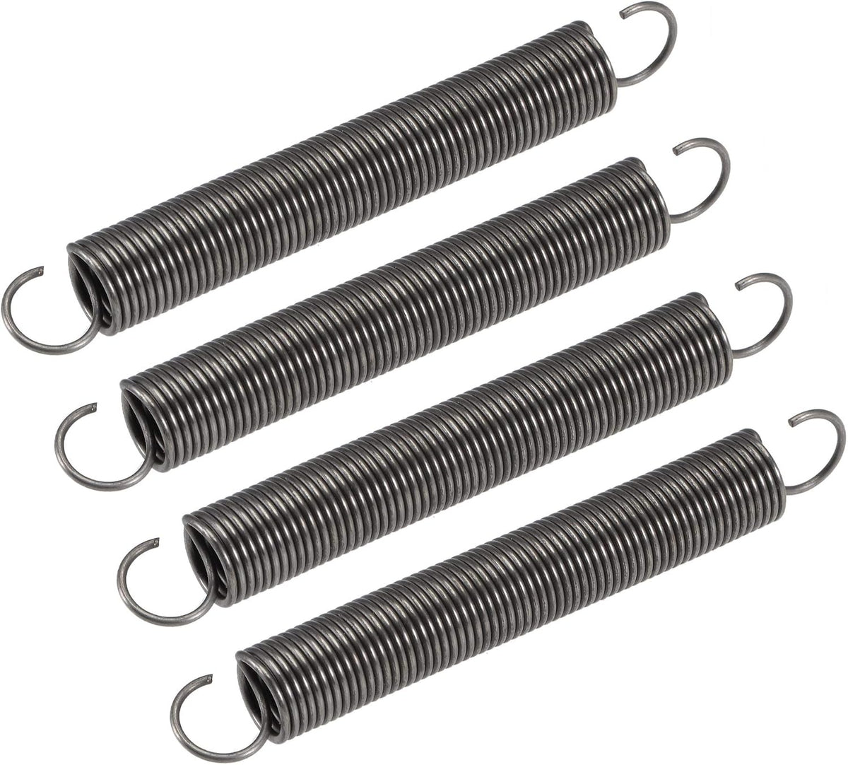 Tension Spring,10mm OD,1mm Wire Size,136mm Extended Length,80mm Free Length,Spring Steel,3.3Lbs Load Capacity,Grey 4pcs