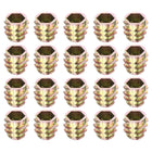 20Pcs Hex Threaded Inserts, M8-1.25x13 Zinc Alloy Hex-Flush Thread Insert, Furniture Threaded Insert Nuts, Hex Socket Drive Threaded Insert Bolt for Wood Furniture Assortment