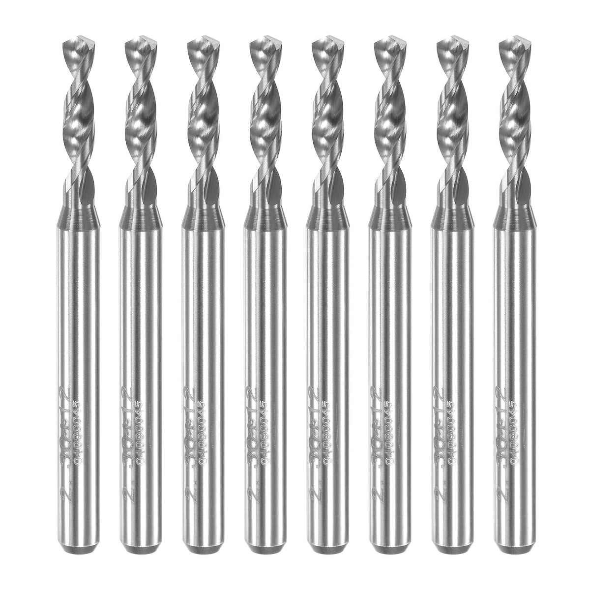 PCB Drill Bits 2.3mm Tungsten Carbide Spiral Flute Jewelry CNC Engraving Print Circuit Board Micro Drill Bits 1/8" Shank 8pcs