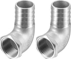 304 Stainless Steel Hose Barb Fitting Elbow, 25mm Barbed x 3/4" NPT Female Pipe Connector Adapter for Water Fuel Air, Pack of 2