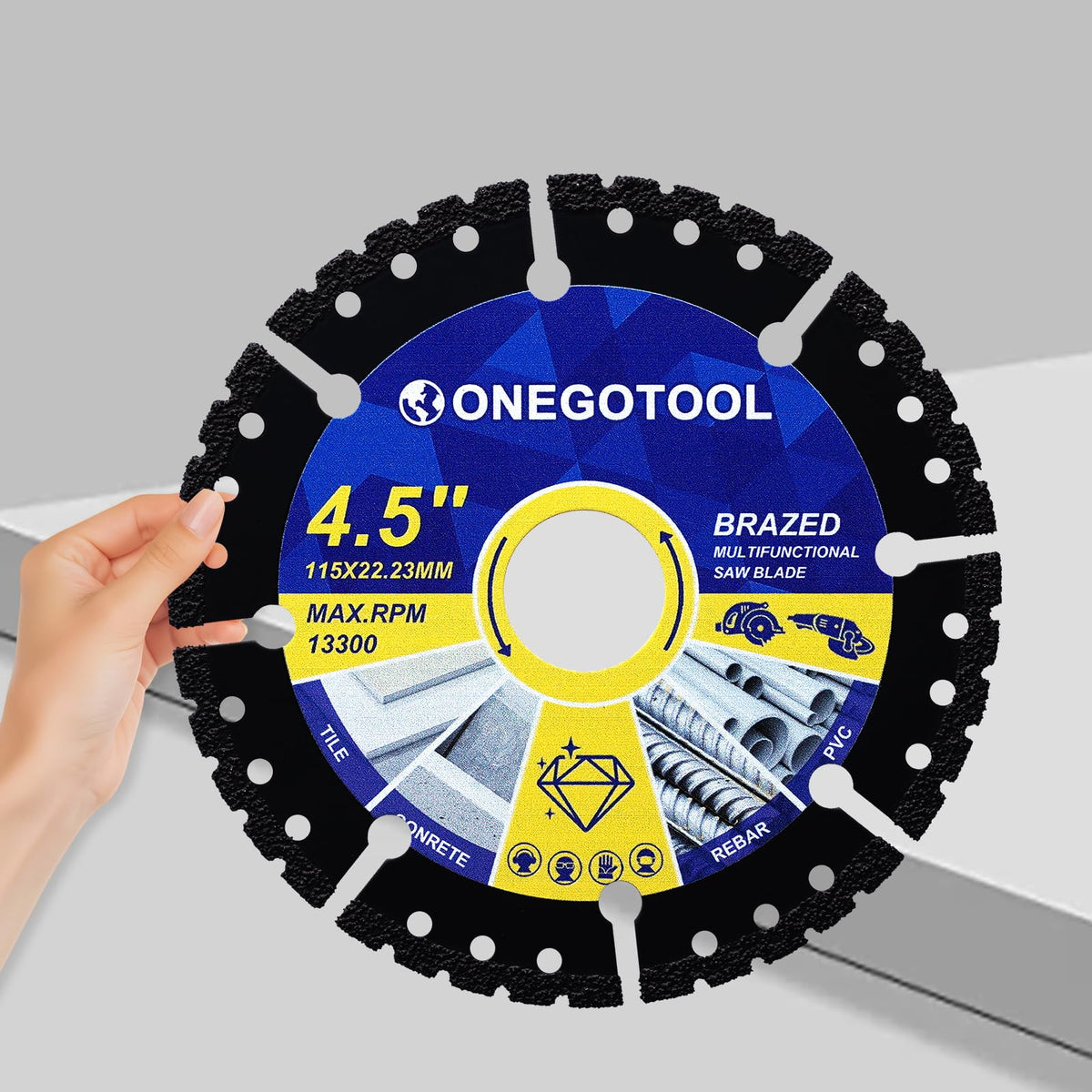 LinkMejor 4-1/2 inch Multi-Gebruik Diamantsnijders voor Winkelschuurmachine, 3Stks