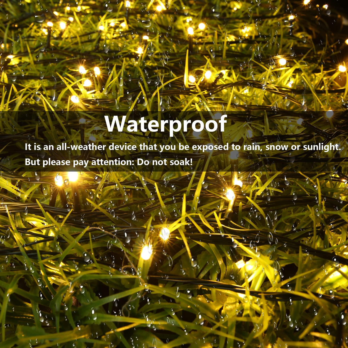 LinkMejor Solar String Lights Outdoor Waterproof, 39FT 100LED, Warm White