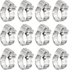 24 Pcs Hose Clamps, Stainless Steel 1/4"- 1/2"(6-12mm) Adjustable Worm Gear Drive Hose Clamps Pipe Clamp for Plumbing Dishwasher Automotive Washing Machine, Silver