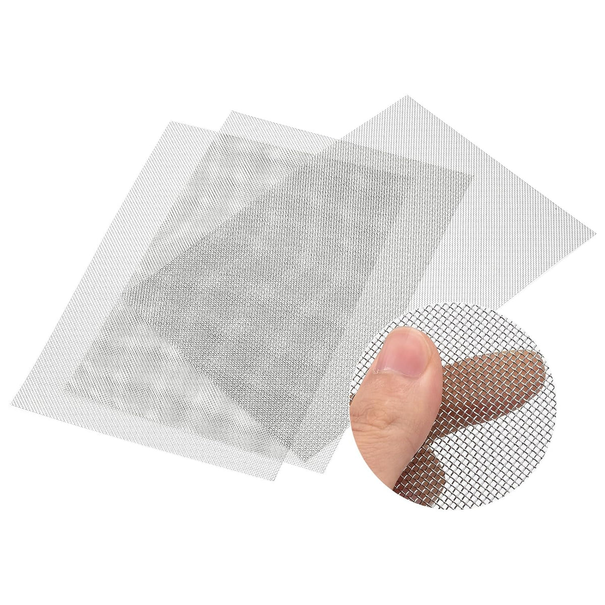 3Pack 20 Mesh Stainless Steel Woven Wire Mesh Screen, 8 inch x 12 inch Hard and Heat Resisting Wire Mesh for Wall, Hole, Garden, DIY Project, Never Rust, Easy to Cut