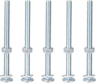 5/16-18 x 4-1/2" Square Neck Carriage Bolts with Nuts & Washers, Carbon Steel Coach Bolt Screws 5 Set