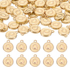 LinkMejor 52pcs Letter Charm, Enamel Letter Pendants, Alphabet Q Pendants Double Sided Beads Charm for DIY Bracelet Necklace Pendants Earring Jewelry, Champagne Gold