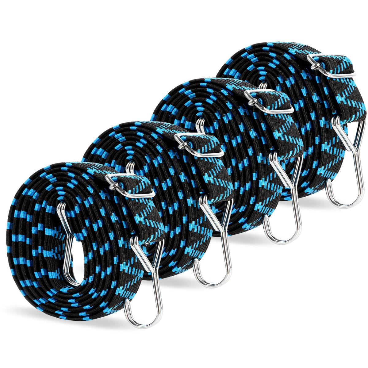 Cordini bungee regolabili con ganci, resistenti all'ambiente esterno, lunghezza 80 pollici
