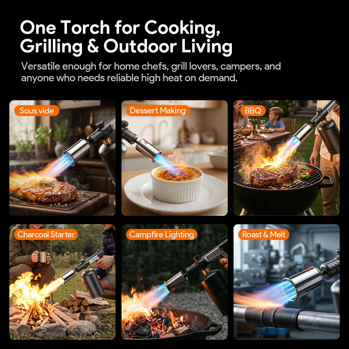 LinkMejor Propane Torch Gun, Kitchen Blow Torch Gun, Flame Thrower Torch