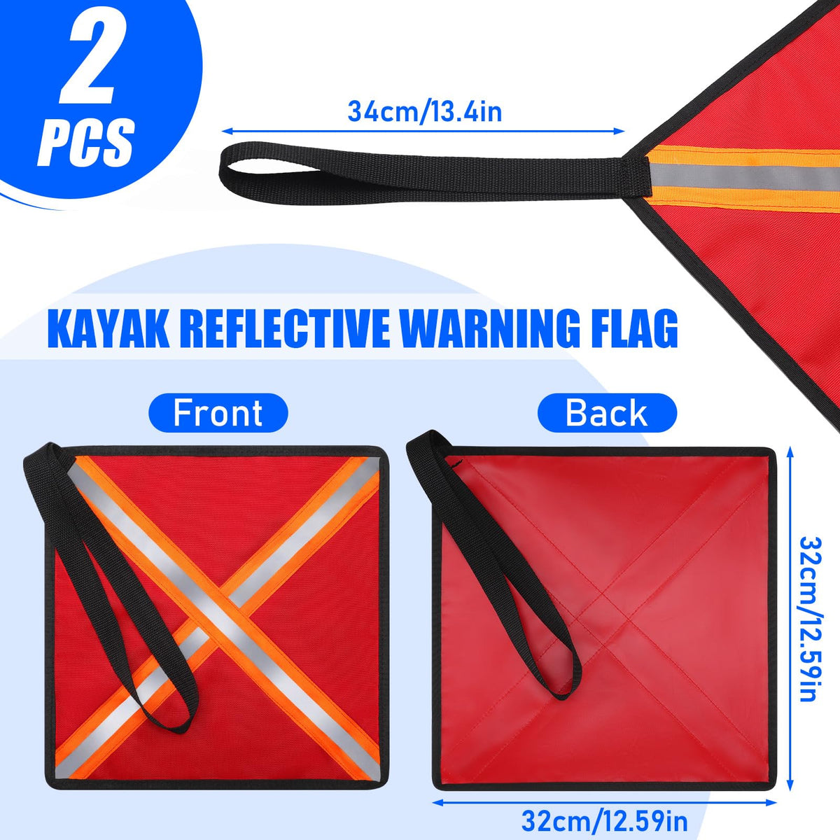 2 Pack 13" Reflecterende Veiligheidsvlaggen voor Truckladingen | Hoog Zicht
