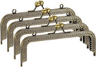 Metal Purse Frames - 7.09" 4Pcs Kiss Lock Clasp Frame Rectangle Embossed Clutch Frame Handles for Coin Purse Sewing Bag Making DIY Craft, Bronze