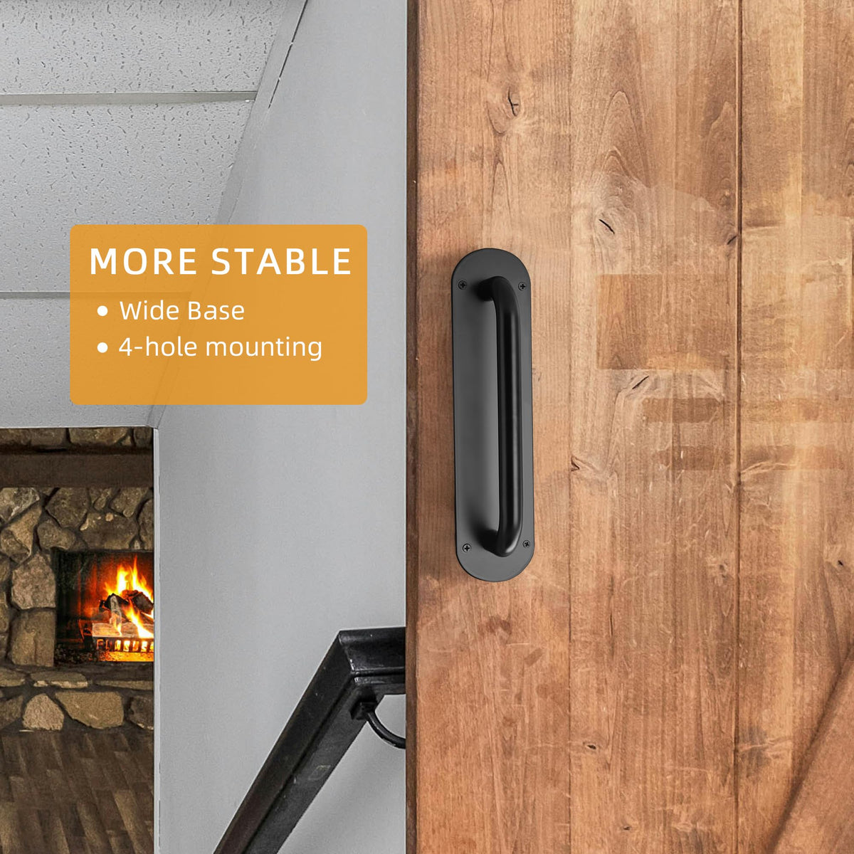 LinkMejor 2 Pack 11" Black Large Barn Door Handles, Gate Door Pull Handle
