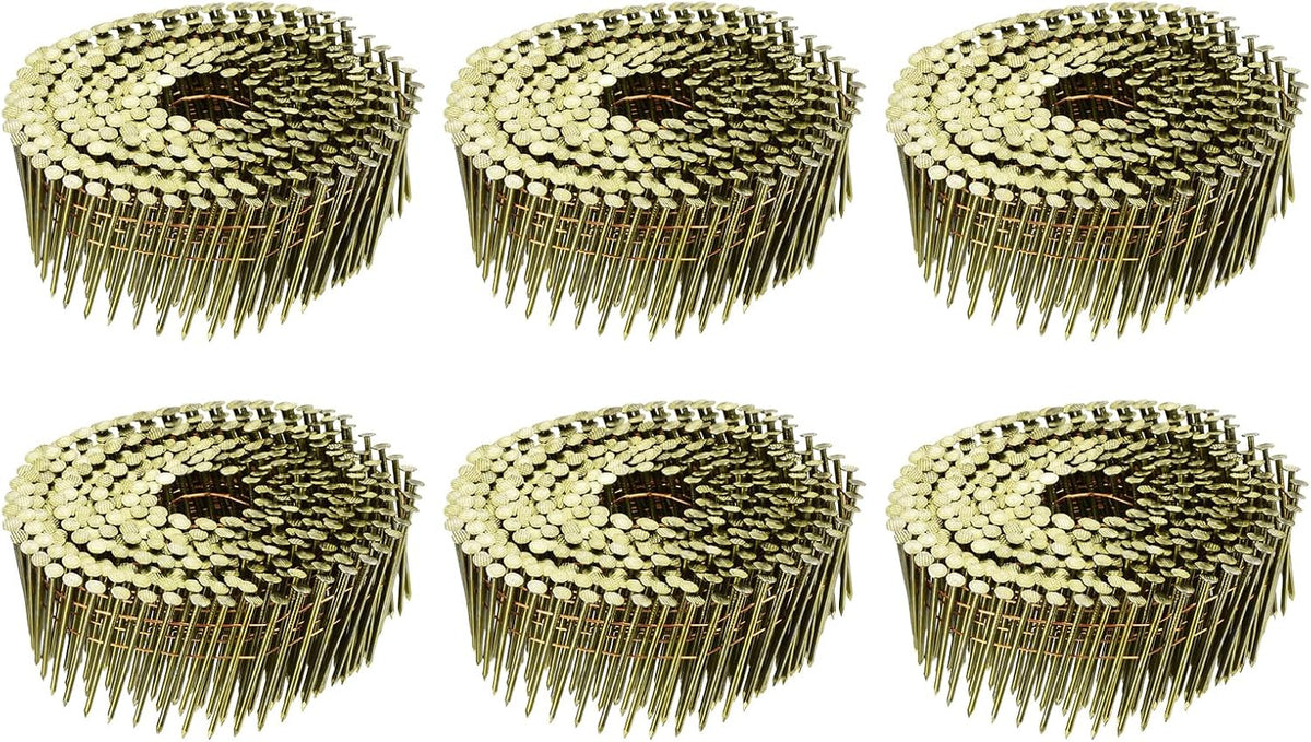 2400 Count Siding Nails 1-3/4" x 0.083" 15-Degree Ring Shank Full Round Head Collated Wire Coil-for Lath and Sheathing Materials
