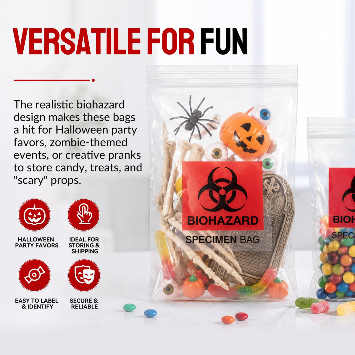 Biohazard Specimen Bags 6x9, Lab Sample Bags with Outer Pouch, 100-Pack