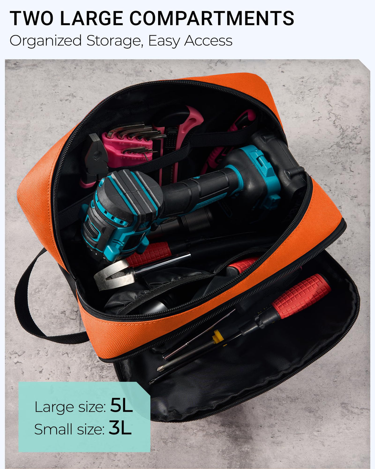 LinkMejor 2 Pack Small Tool Bags with Strap 12" & 10"