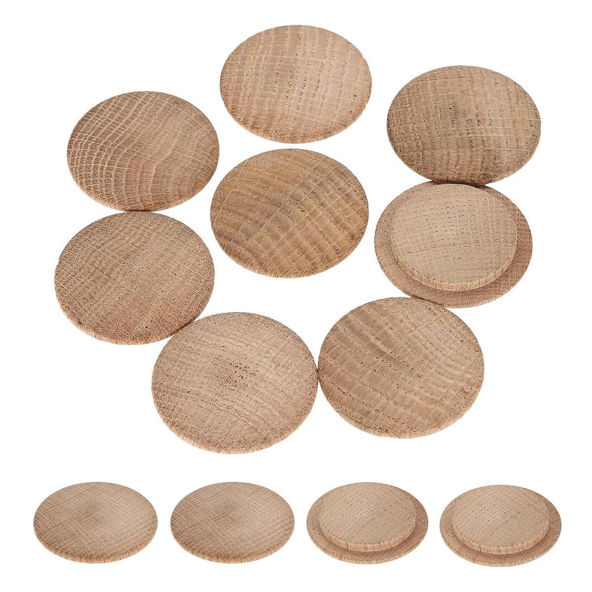 20Pcs Wood Button Plugs, 35mm / 1.38" Hardwood Screw Hole Plug Mushroom Wooden Caps Buttons Oak Wood Plug for Furniture Woodworking Craft Decor (45mm x 35mm)
