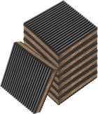 8pcs Anti Vibration Pads for Washing Machine, 4.02" x 4.02" x 7/8" Vibration Damping Pads Sound Isolation Ribbed Rubber Mats with Center Vibration Isolation Pads, Black/Brown