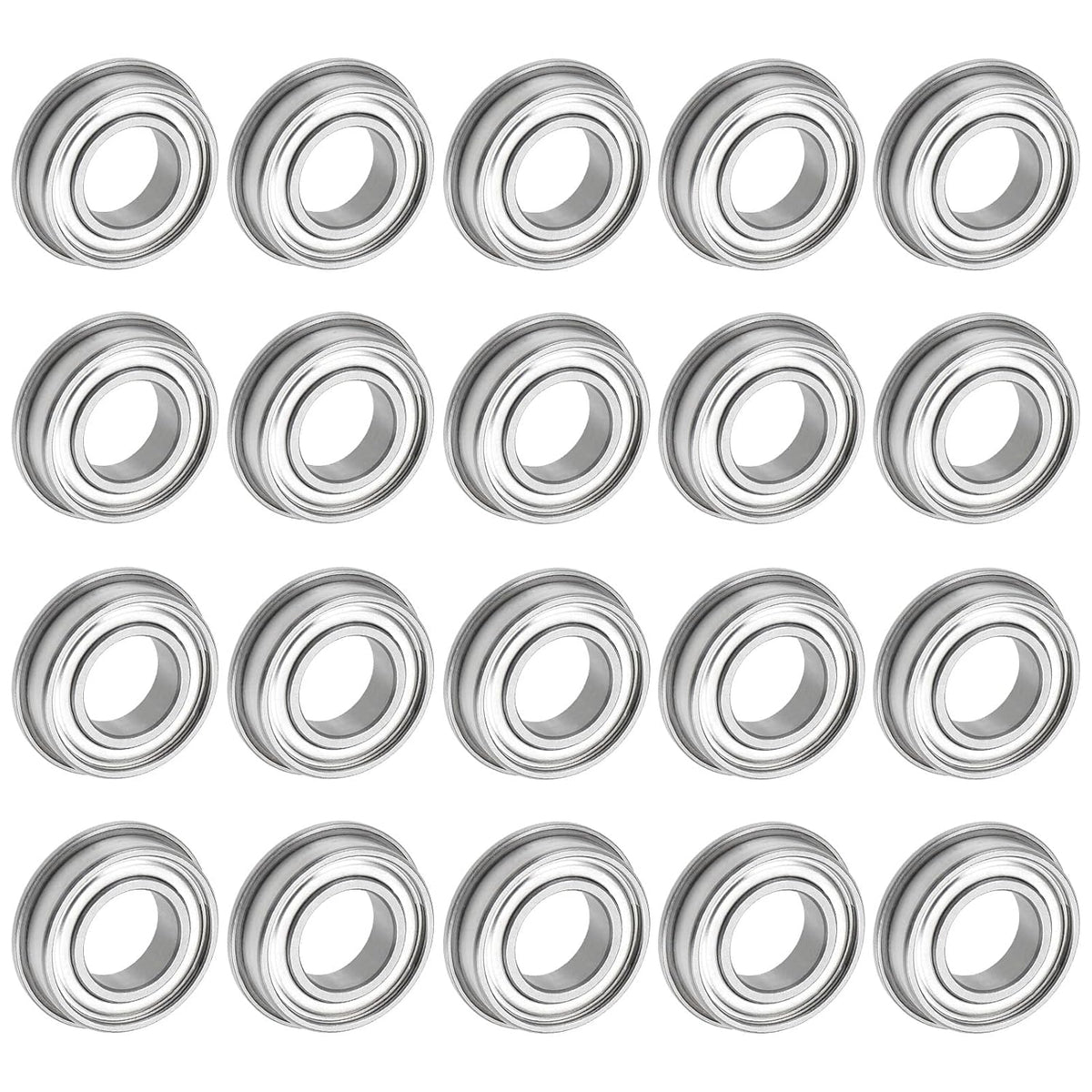 MF85ZZ Flanged Ball Bearing 5x8x2.5mm Double Shielded Chrome Steel Flange Bearings, 20pcs