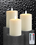 LinkMejor 3"x4" Candele Senza Fiamma Lampeggianti con Timer Remoto, Candele LED