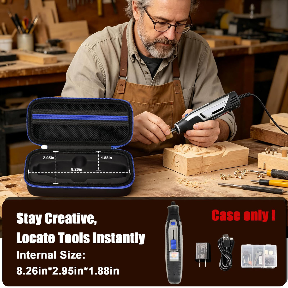LinkMejor Dremel Case for 7760 PawControl and Lite Rotary Tool, Case Only