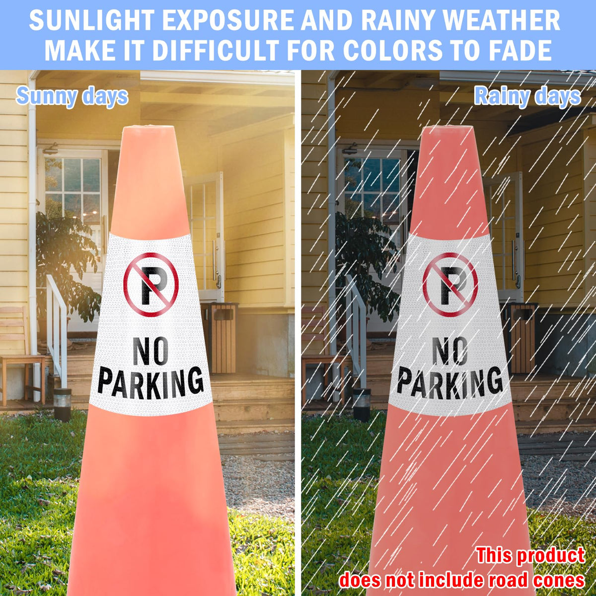 2 Pack Geen Parkeercones Berichtsleeve, 360° Heldere Reflecterende Cones Sleeve