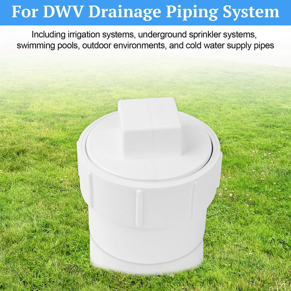 3" PVC Sewer Cleanout Adapter with Plug Pipe Fitting