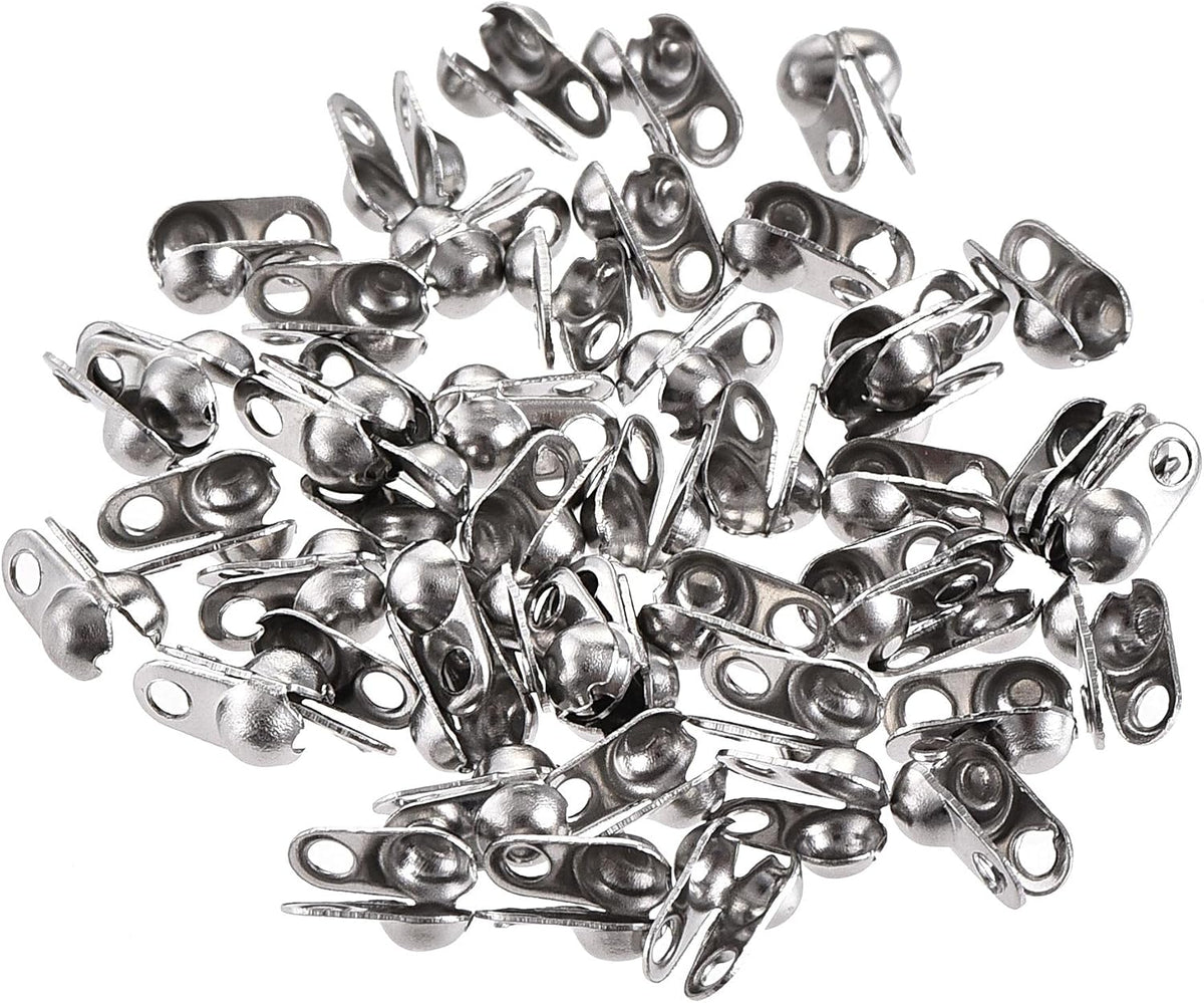 Ball Chain Connector, Ball Tips Clamshell Style Crimp Link Stainless Steel Connection