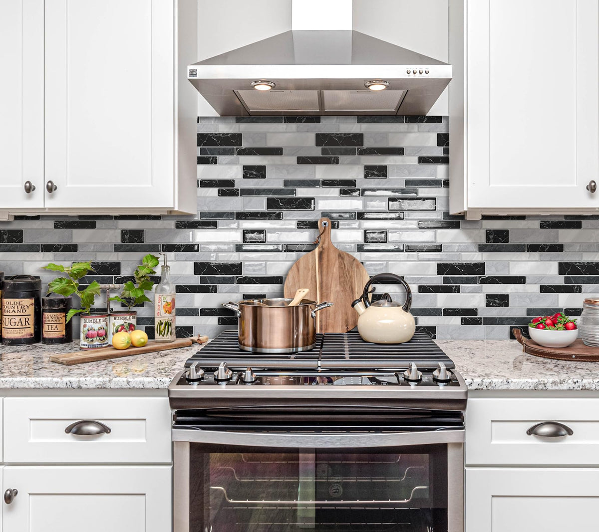 LinkMejor Kitchen Backsplash 3D Self Adhesive Peel and Stick Wall Tile 10 Sheet