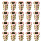 150Pcs Threaded Inserts, M4-0.7x10 Zinc Alloy Hex-Flanged Nut Threaded Inserts, Hex Socket Drive Nut Threaded Inserts Bolt Fastener Connector for Wood, Furniture Nuts