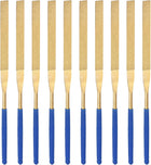 Diamond Needle File Set 3mm x 140mm, Flat Files Titanium Coated Tools for Metal Wood Stone Glass, 10pcs