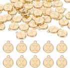 LinkMejor 52pcs Letter Charm, Enamel Letter Pendants, Alphabet x Pendants Double Sided Beads Charm for DIY Bracelet Necklace Pendants Earring Jewelry, Champagne Gold