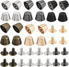 LinkMejor 10x7mm Rivet Studs Screw Back Flat Hollow Feet Stud Spike for Leather Craft DIY 5 Colors 20pcs