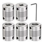 5 Pcs Aluminum Alloy Shaft Coupling 6.35mm to 8mm, Flexible Coupling Motor Connector Joint, Stepper Motor Coupler for CNC Machine & 3D Printer (L25xD19)