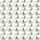 100Pcs Alloy Open Bezel Pendants, Moon Star Open Back Hollow Frame Pendant Geometric for Resin Jewelry Making Earrings Necklace Bracelet DIY, Ancient Bronze