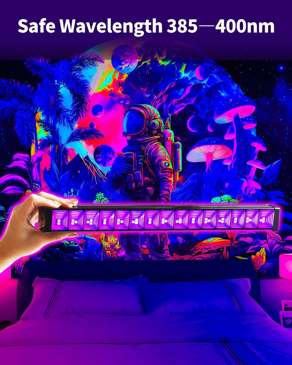 LinkMejor 2 Pack 42W LED Black Light Bar untuk Party Bercahaya
