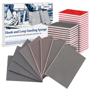 LänkMejor 32 PCS Sandningsmatta Sortiment, 180-3000 Korn mjuk Sandpapper Block