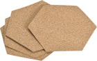 LinkMejor 100x85x1mm Hexagon Coasters Cork Cup Mat Pad Adhesive Backed 4pcs