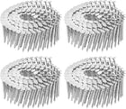 960 Count Siding Nails 1-3/4"x0.12" 15-Degree 304 Stainless Steel Ring Shank Full Round Head Collated Wire Coil for Lath and Sheathing Materials