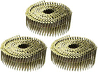 1200 Count Siding Nails 2" x 0.083" 15-Degree Ring Shank Full Round Head Collated Wire Coil for Lath and Sheathing Materials