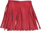 1 Yard 6 Inch PU Faux Leather Fringe Trim Double Side Leather Sewing Tassel Fringe for DIY Sewing Dress Crafts Skirt Decoration, Red