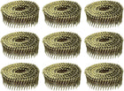 3600 Count Siding Nails 1-1/2" x 0.083" 15-Degree Ring Shank Full Round Head Collated Wire Coil for Lath and Sheathing Materials