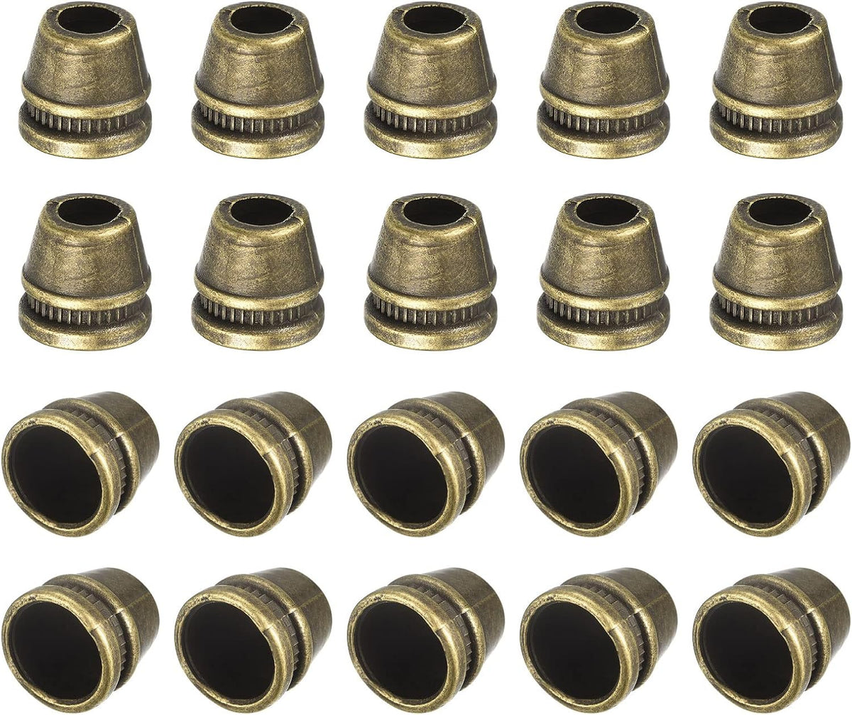 30Pcs Metal Bell Stopper, 5mm Conical Cord Ends Lock Rope Fastener End Stopper for Drawstring Lanyard Backpack Bag DIY, Bronze